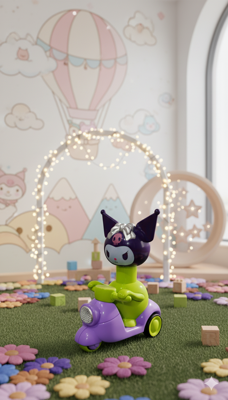 Kuromi on Scooter Toy Figure