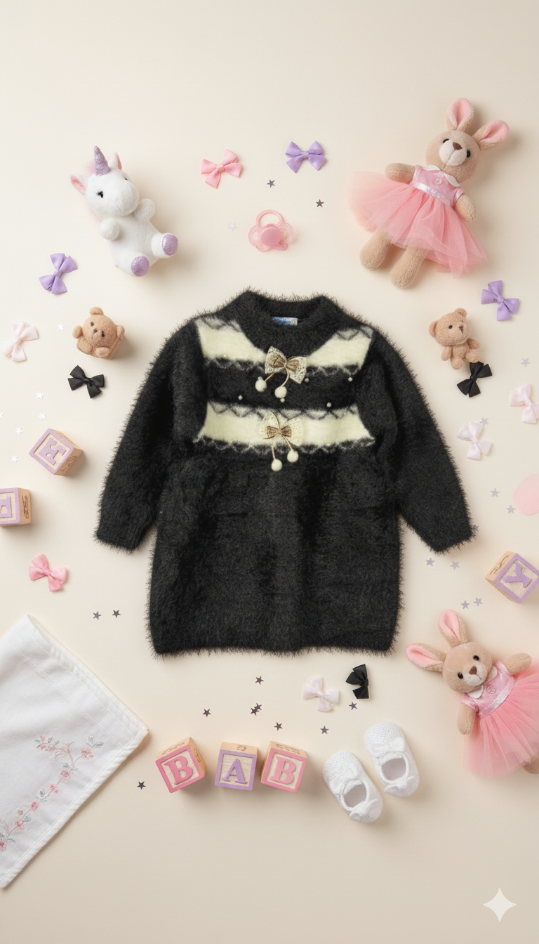 Baby Girls Fuzzy Sweater Dress