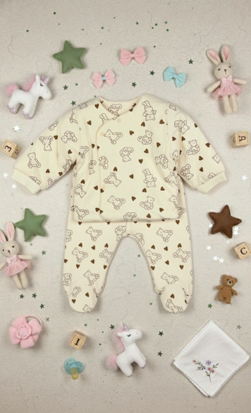 Baby Cream Footed Sleepsuit