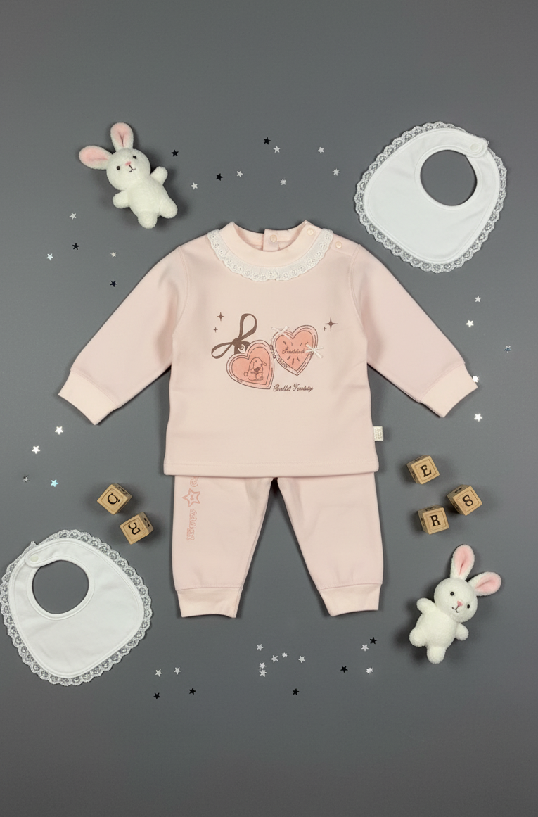 Lace Collar Top & Pants 2 Piece Suit for Girls