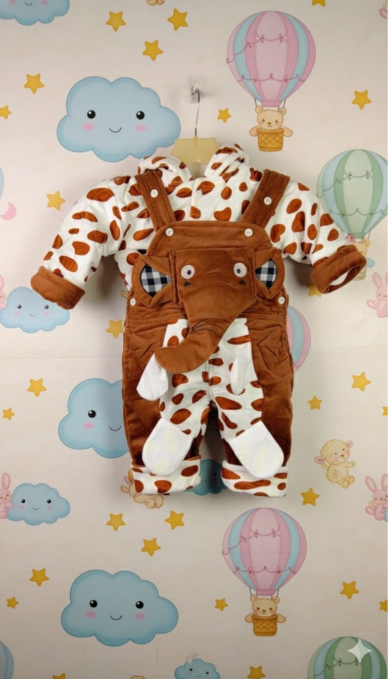 Adorable Baby Elephant Hooded Romper