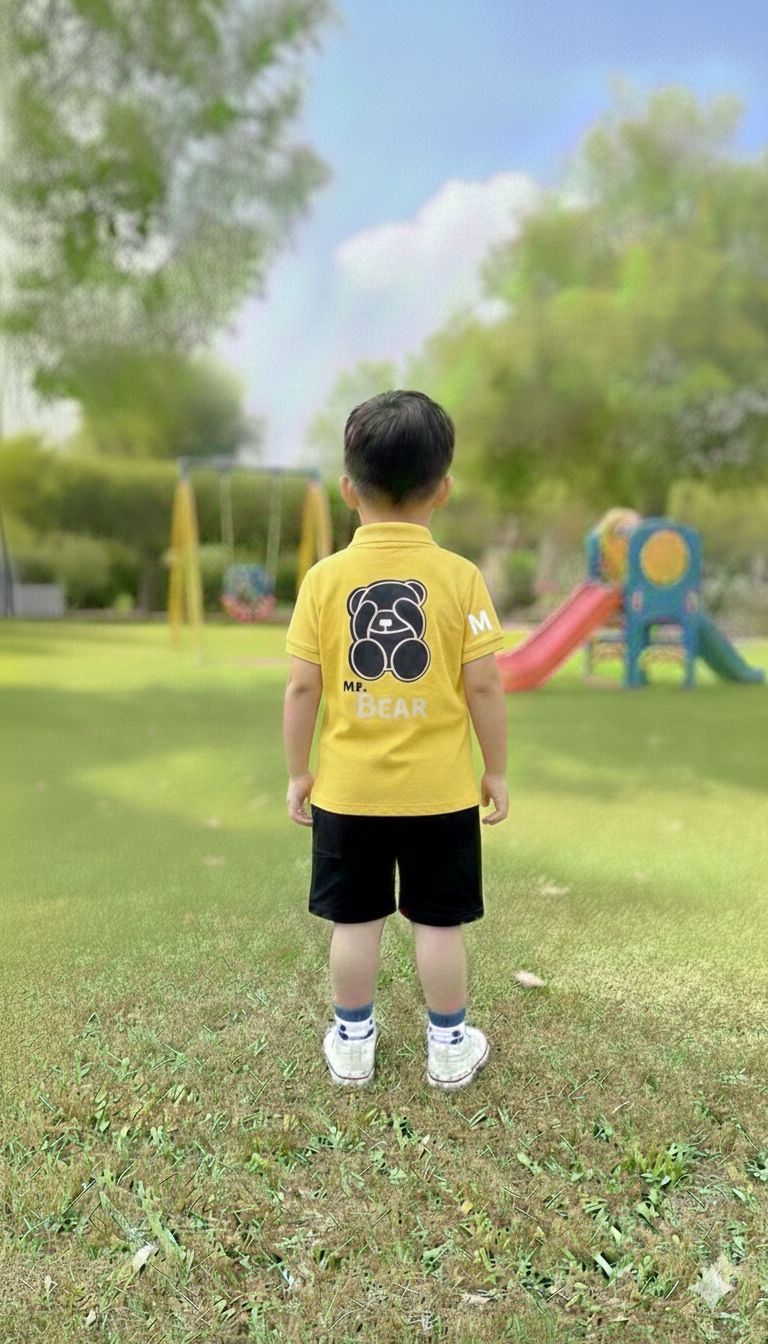 The "Mr. Bear" Playful Polo & Shorts Set