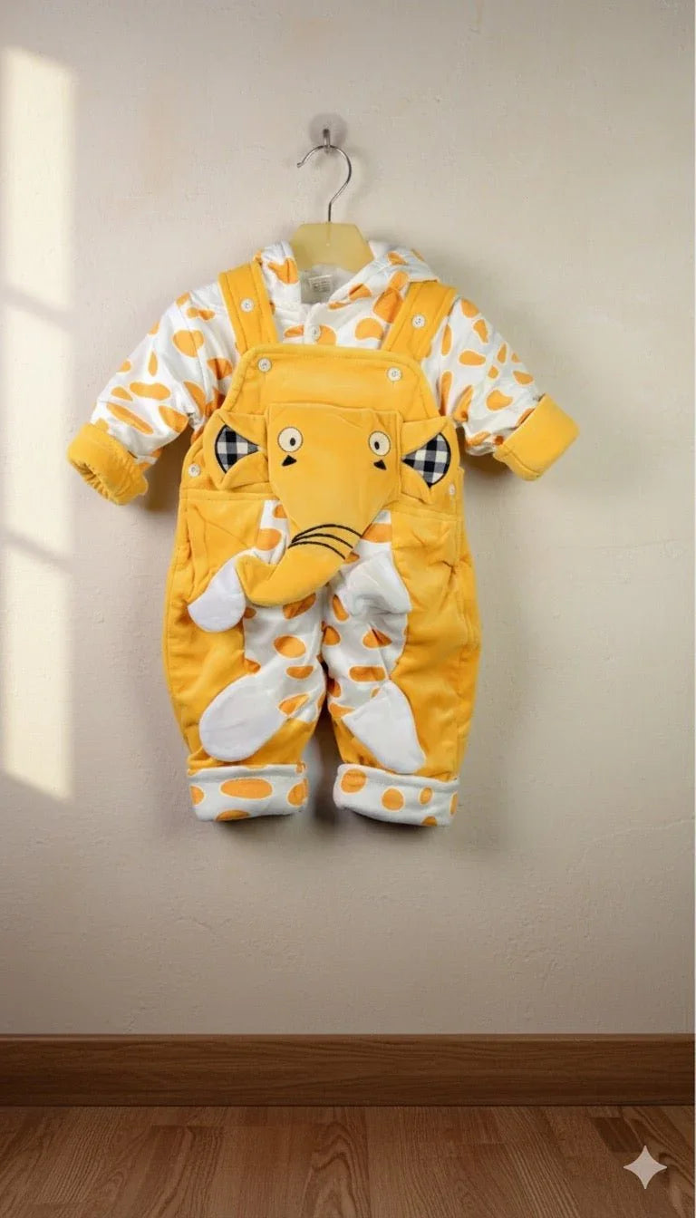 Adorable Baby Elephant Hooded Romper - Kiddy Bloom