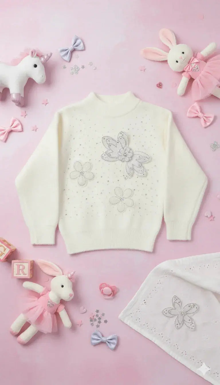 Baby Girl's Embellished Sweater - Kiddy Bloom