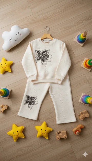 Baby Girls Flower Graphic Sweat suit Set - Kiddy Bloom