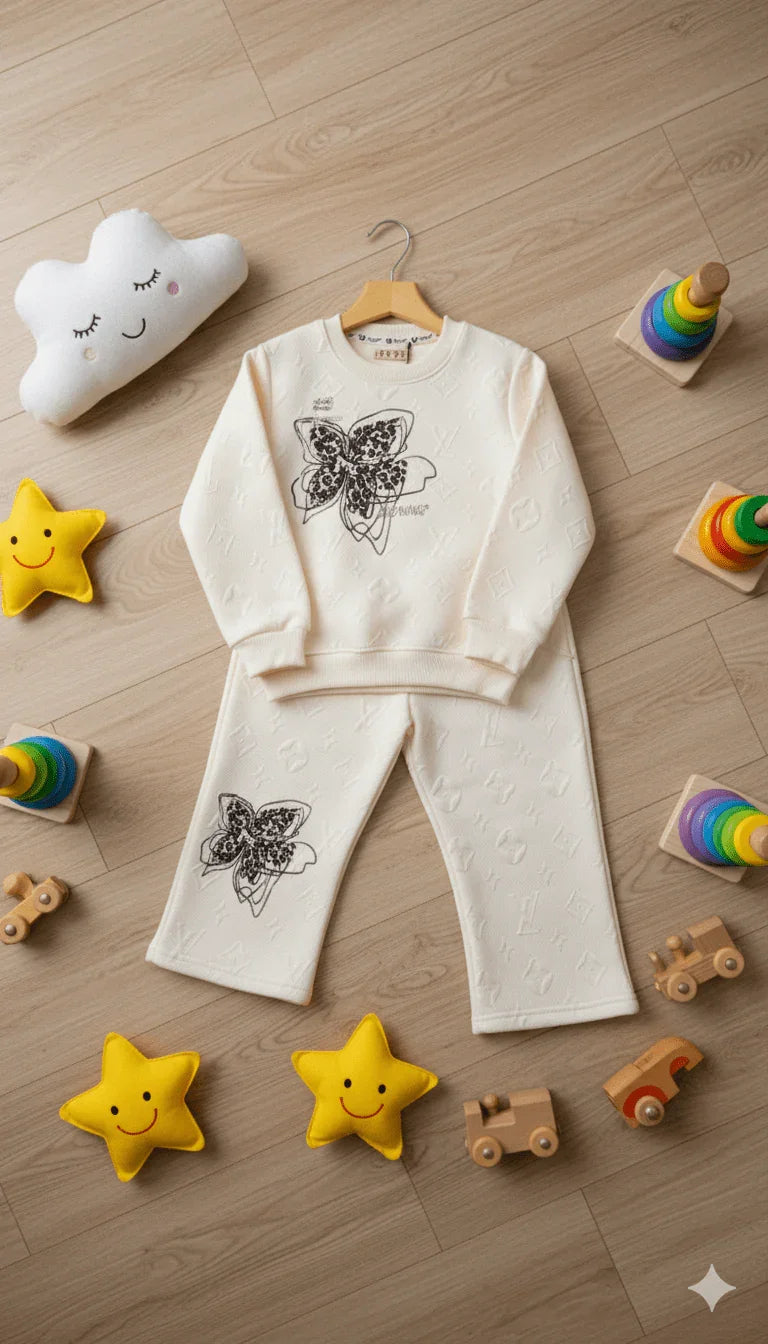 Baby Girls Flower Graphic Sweat suit Set - Kiddy Bloom