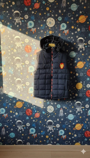 Child's "Iron Man" Hooded Puffer Vest - Kiddy Bloom