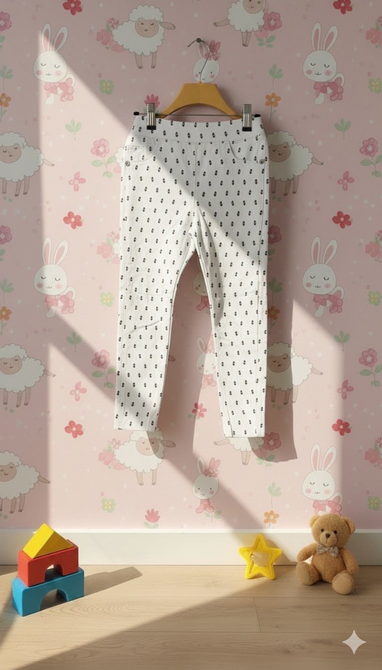 Child's Pale Floral Print Pants - Kiddy Bloom