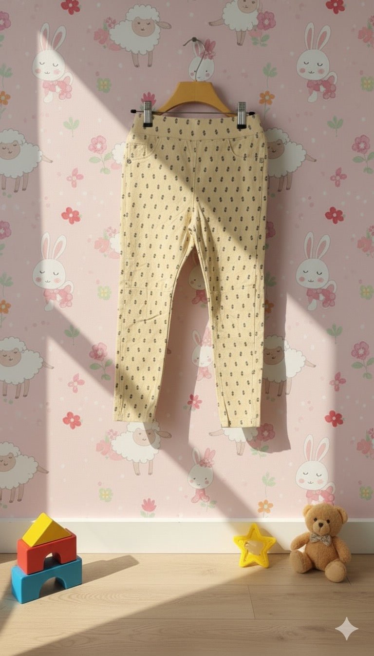 Child's Pale Floral Print Pants - Kiddy Bloom