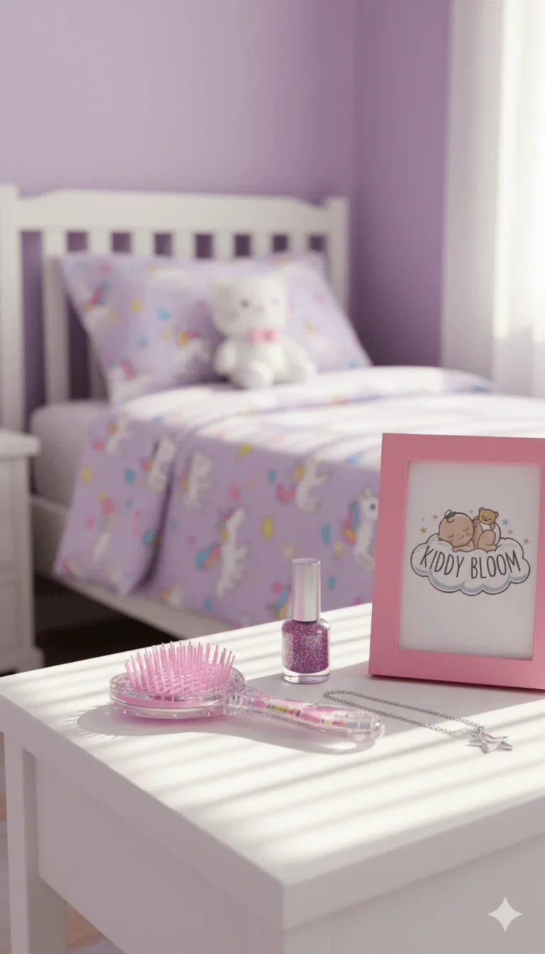 Child's Pink Glitter Hairbrush - Kiddy Bloom